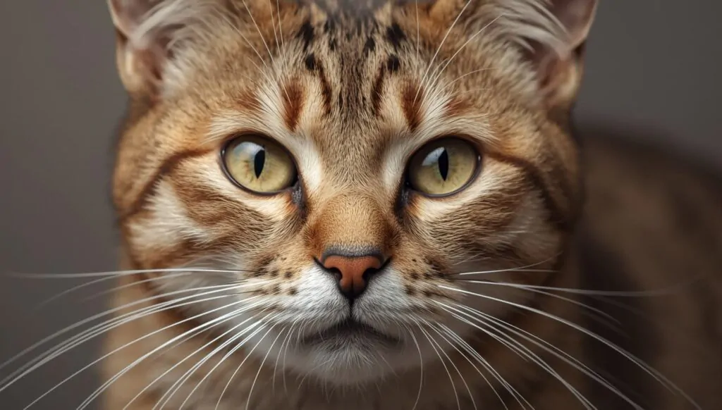 close up anatomical view of cat facial features highlighting scent gland locations around cheeks and forehead area