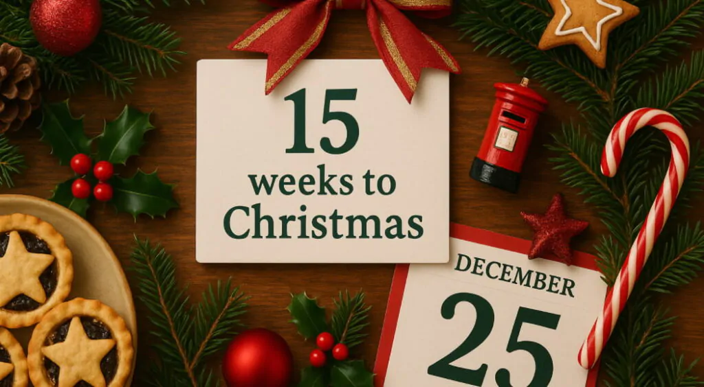 christmas countdown display 15 weeks december 2025 uk holiday planning