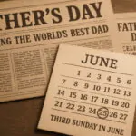fathers day clippings and june calendar page